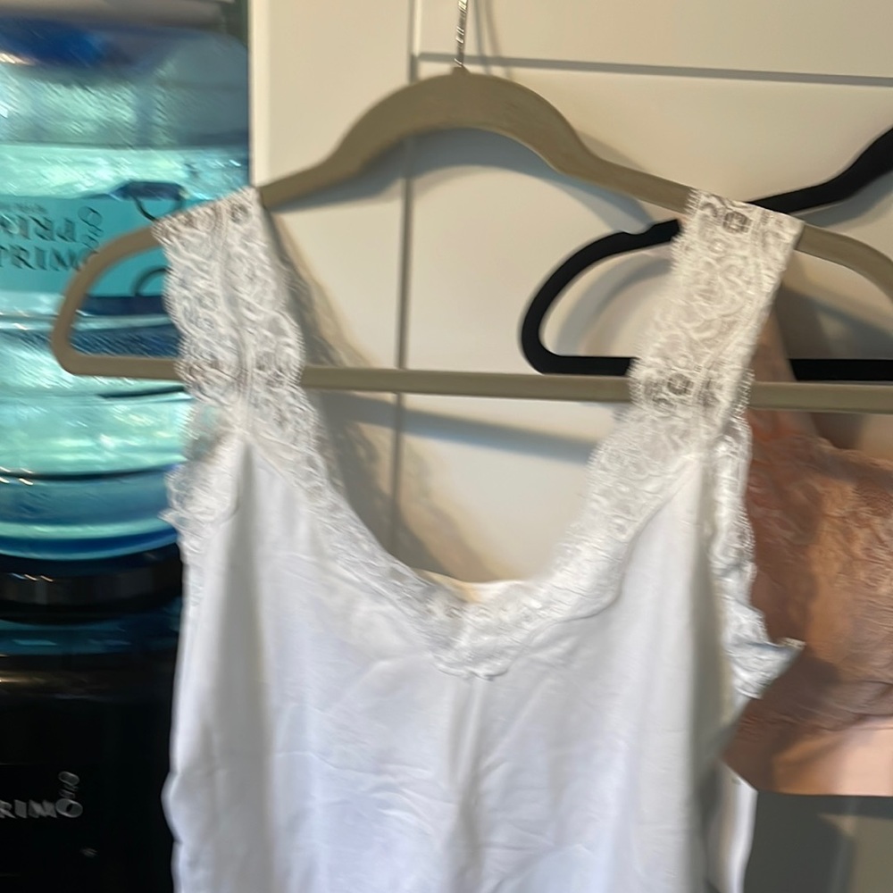 Two tops one whit Cami one lace Ahh Bra